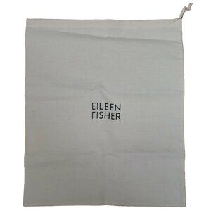 Eileen Fisher Dust Bag Drawstring Shoe Storage Bag Off White Ivory Canvas Cotton